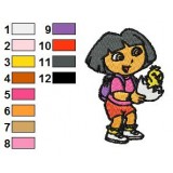 Dora The Explorer with Chick Embroidery Design